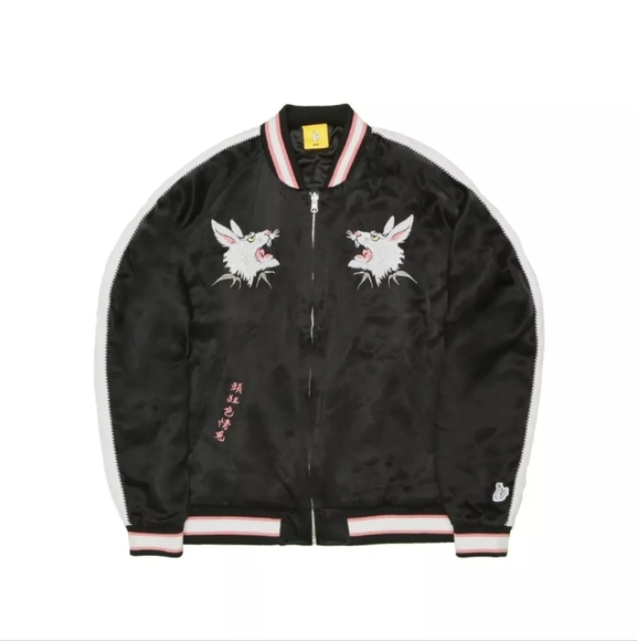 FR2 Rabbits Dragon Sukajan Embroidery Reversible Souvenir Jacket Japan Designer - Picture 2 of 11